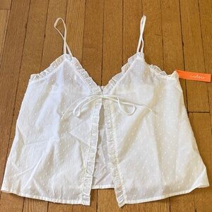 White Ruffle Cami Top